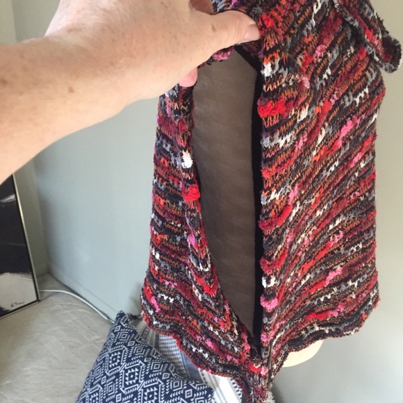 SNO Skins Multi color Loose Knit Cowl Neck Sweater/Poncho, S - Picture 5 of 8